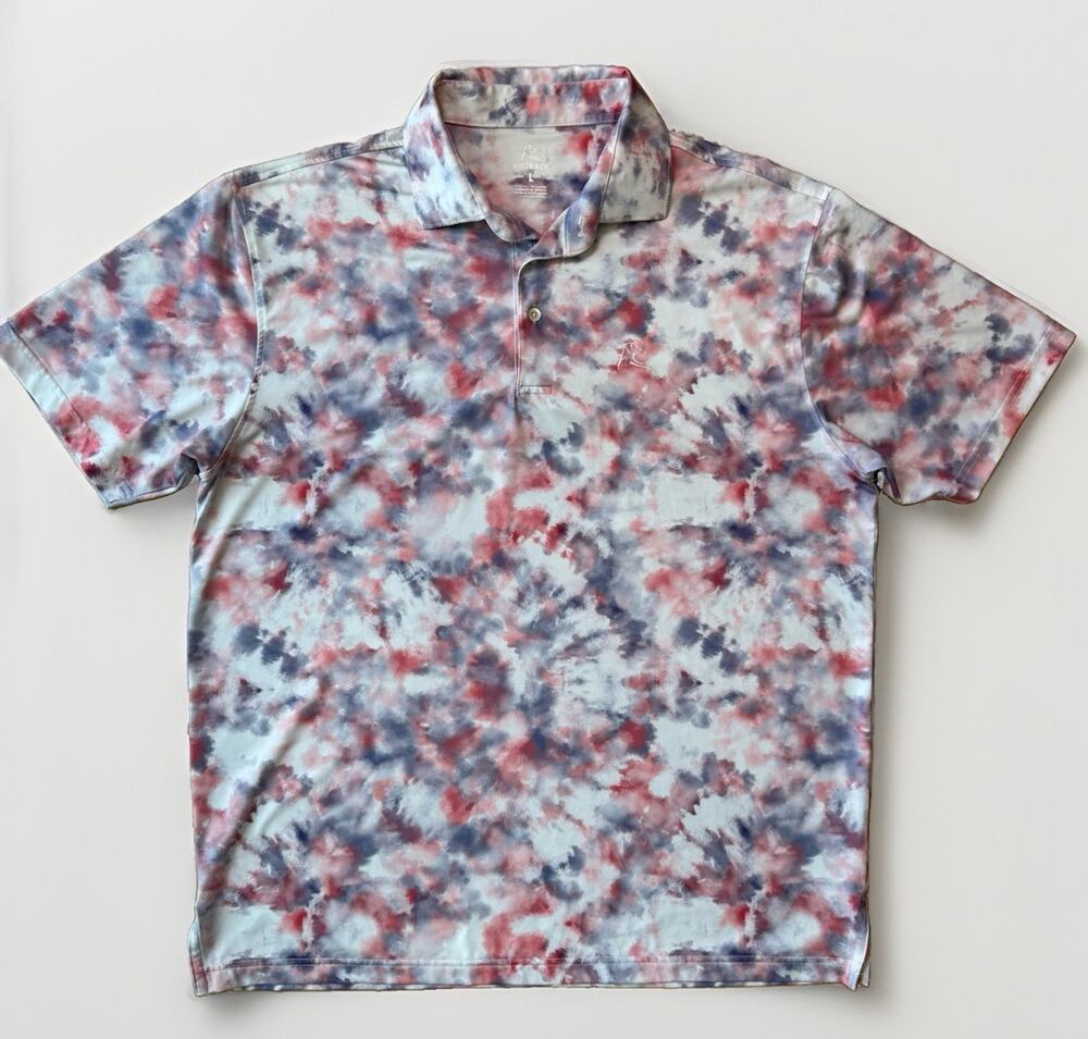 Rhoback Joplin Polo Large Multicolor Tie Dye Golf USA Performance Sportswear
